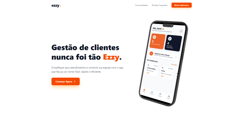 Landing page Ezzy App